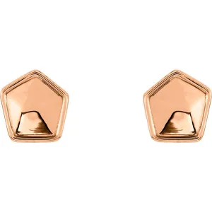 14k Rose Gold Geometric Earrings