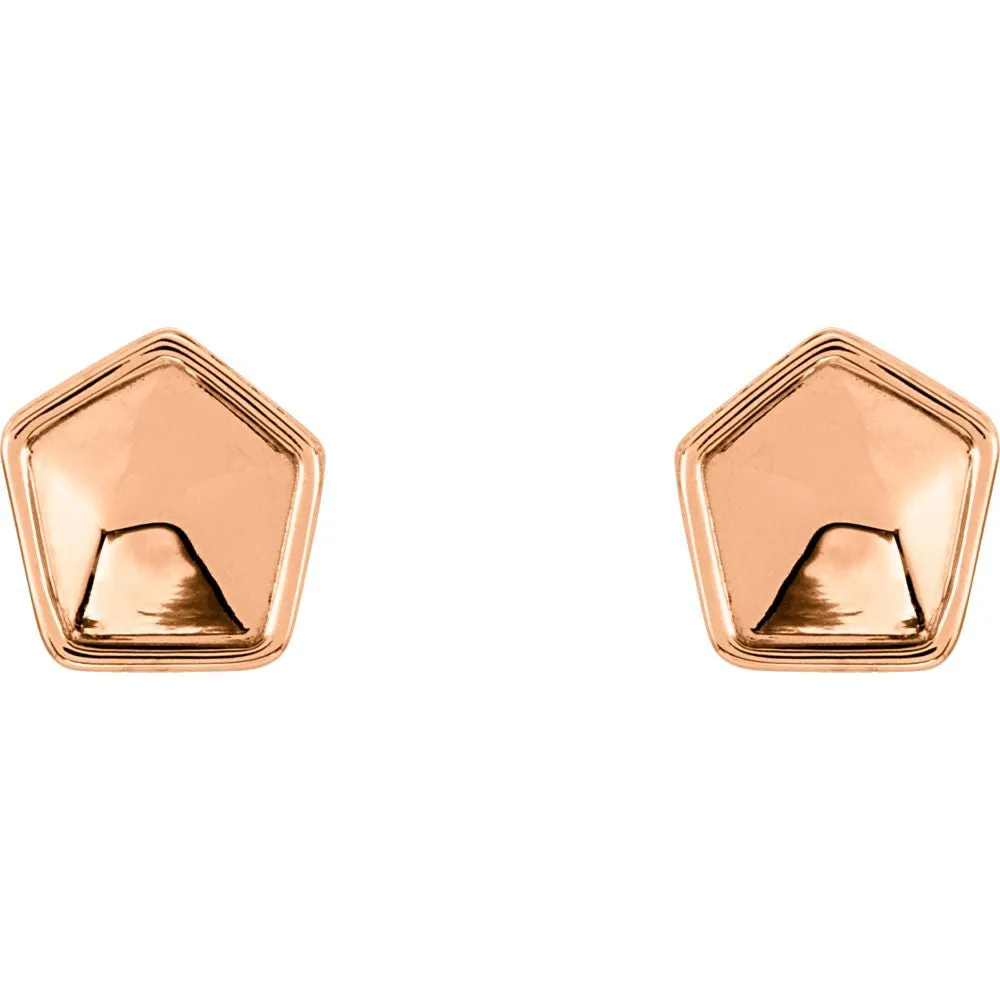 14k Rose Gold Geometric Earrings