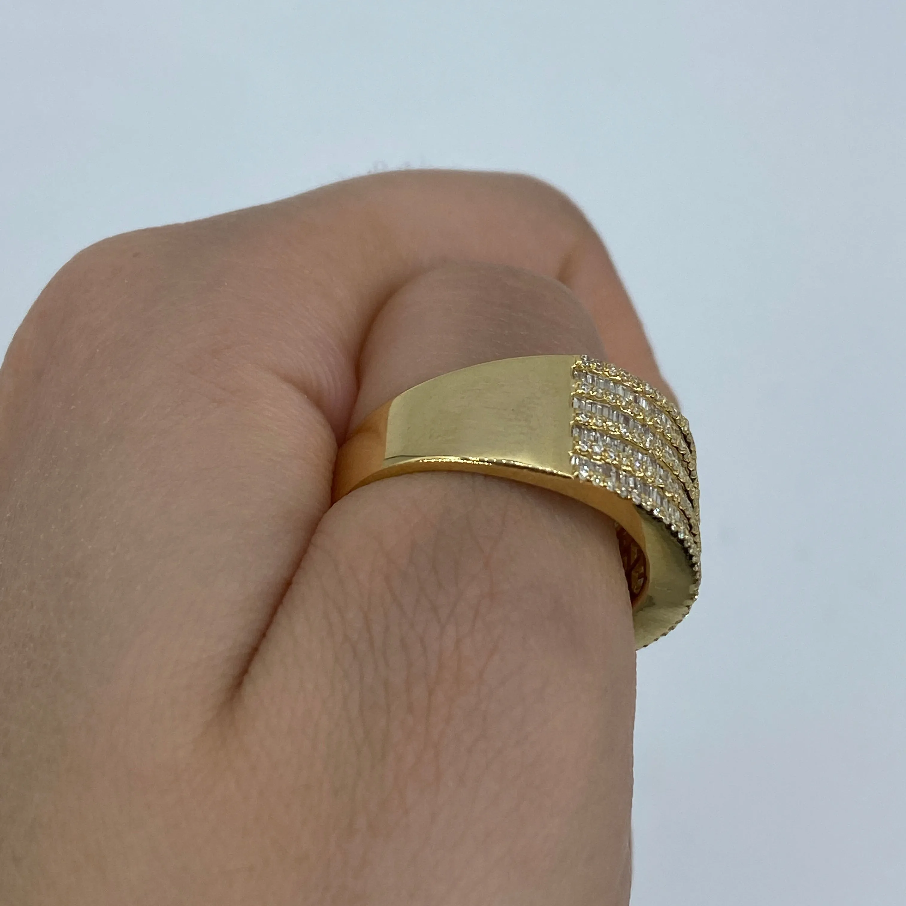 14K Stacked Diamond Baguette Ring