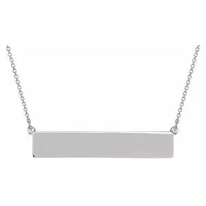 14K White Bar 19.5" Necklace