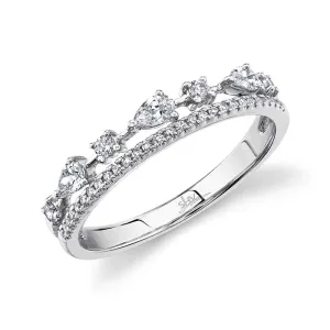 14K White Gold 0.37ctw Diamond Double Row Ring- SC55021925