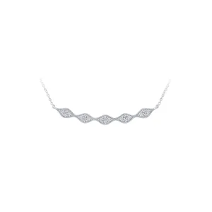 14K White Gold 1/4Ct Fancy Diamond Bar Necklace