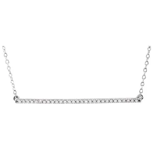 14k White Gold 1/6 CTW Diamond Bar 16-18" Necklace