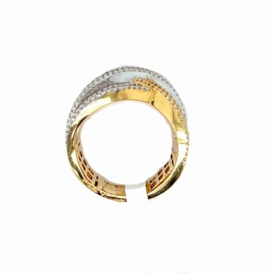 14K White Gold Baguette Cut & Round Natural Diamonds Band RING - 51451