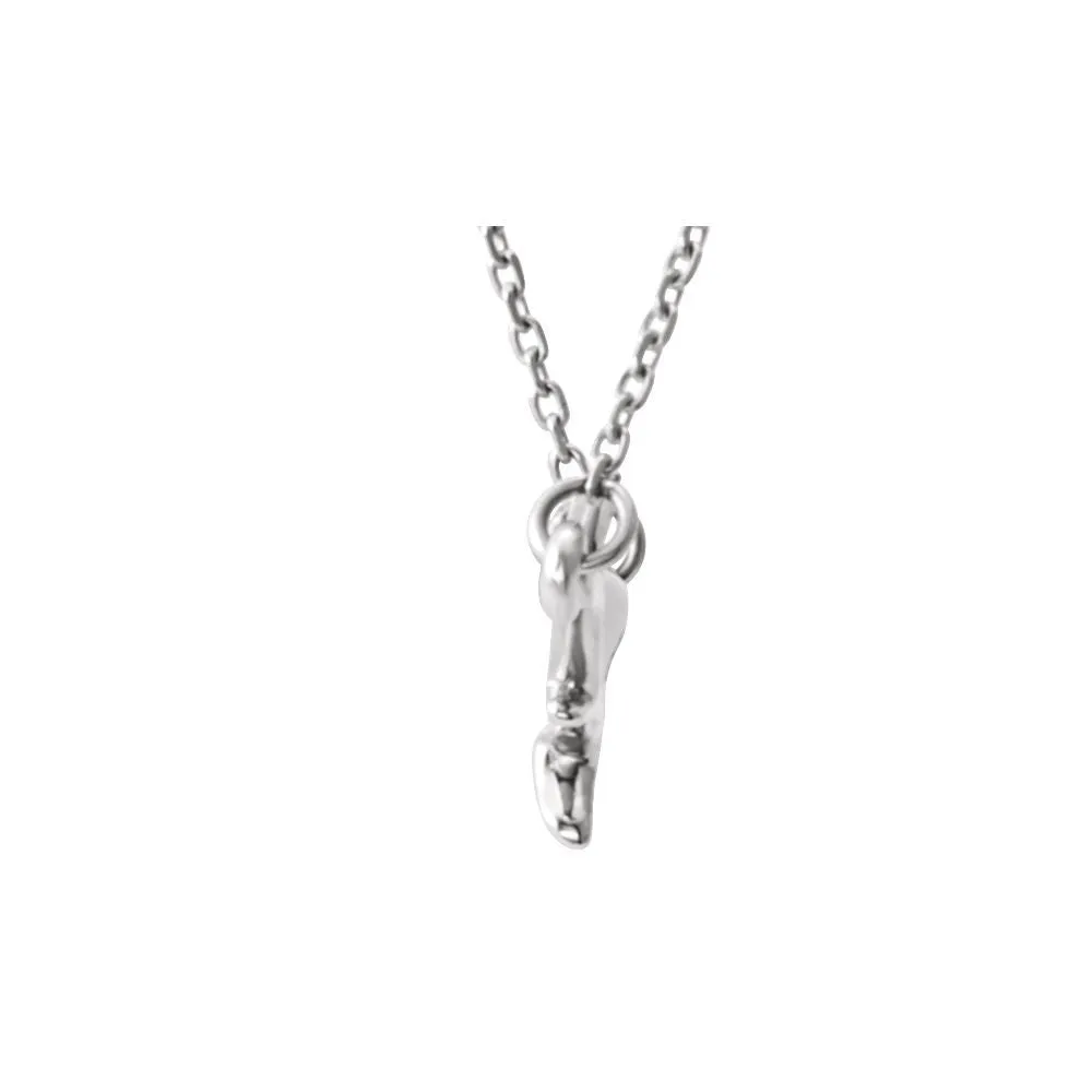14k White Gold Branch Bar 16-18" Necklace