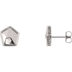 14k White Gold Geometric Earrings