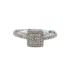 14k White Gold Square 0.73ct Ring - SR11025-1