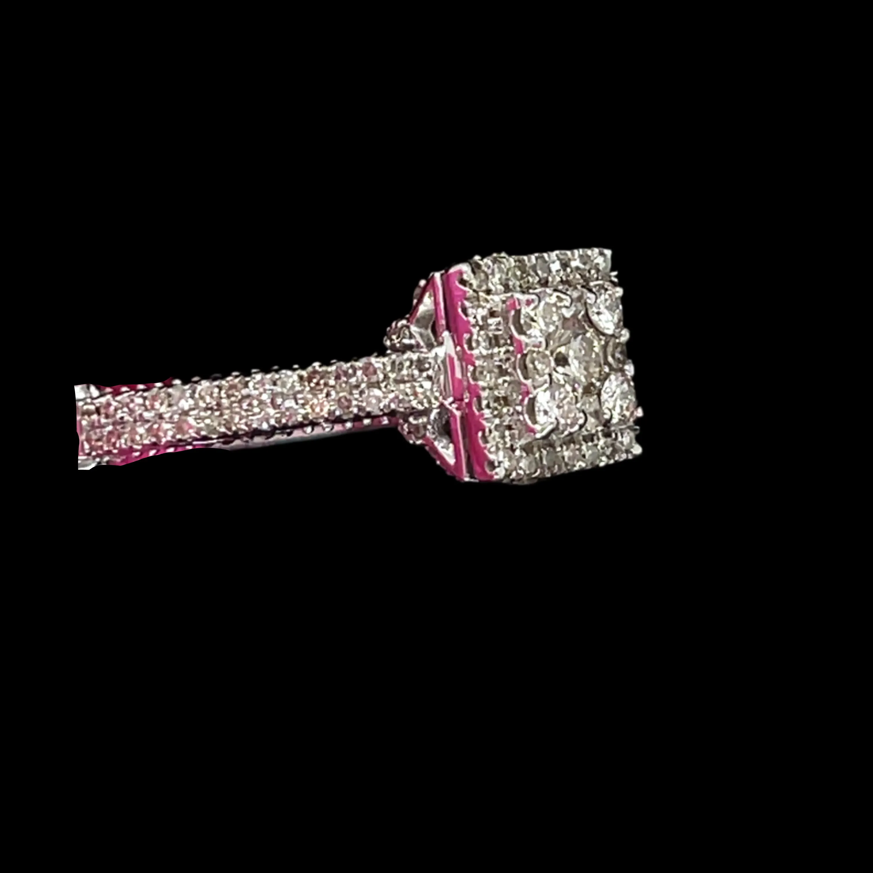 14k White Gold Square 0.73ct Ring - SR11025-1