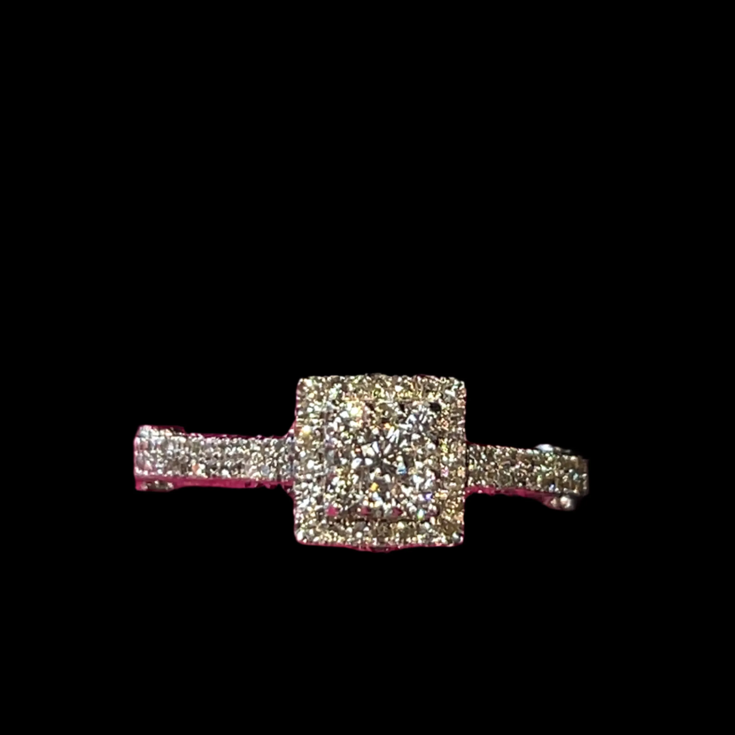 14k White Gold Square 0.73ct Ring - SR11025-1