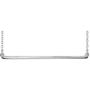14K White Gold Straight Bar 16-18" Necklace