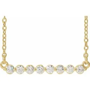 14K Yellow 1/4 CTW Diamond Bar 18" Necklace