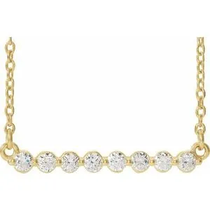 14K Yellow 1/4 CTW Natural Diamond Bar 18" Necklace