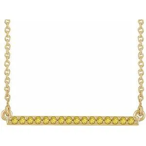 14K Yellow 1/6 CTW Yellow Diamond 18" Bar Necklace