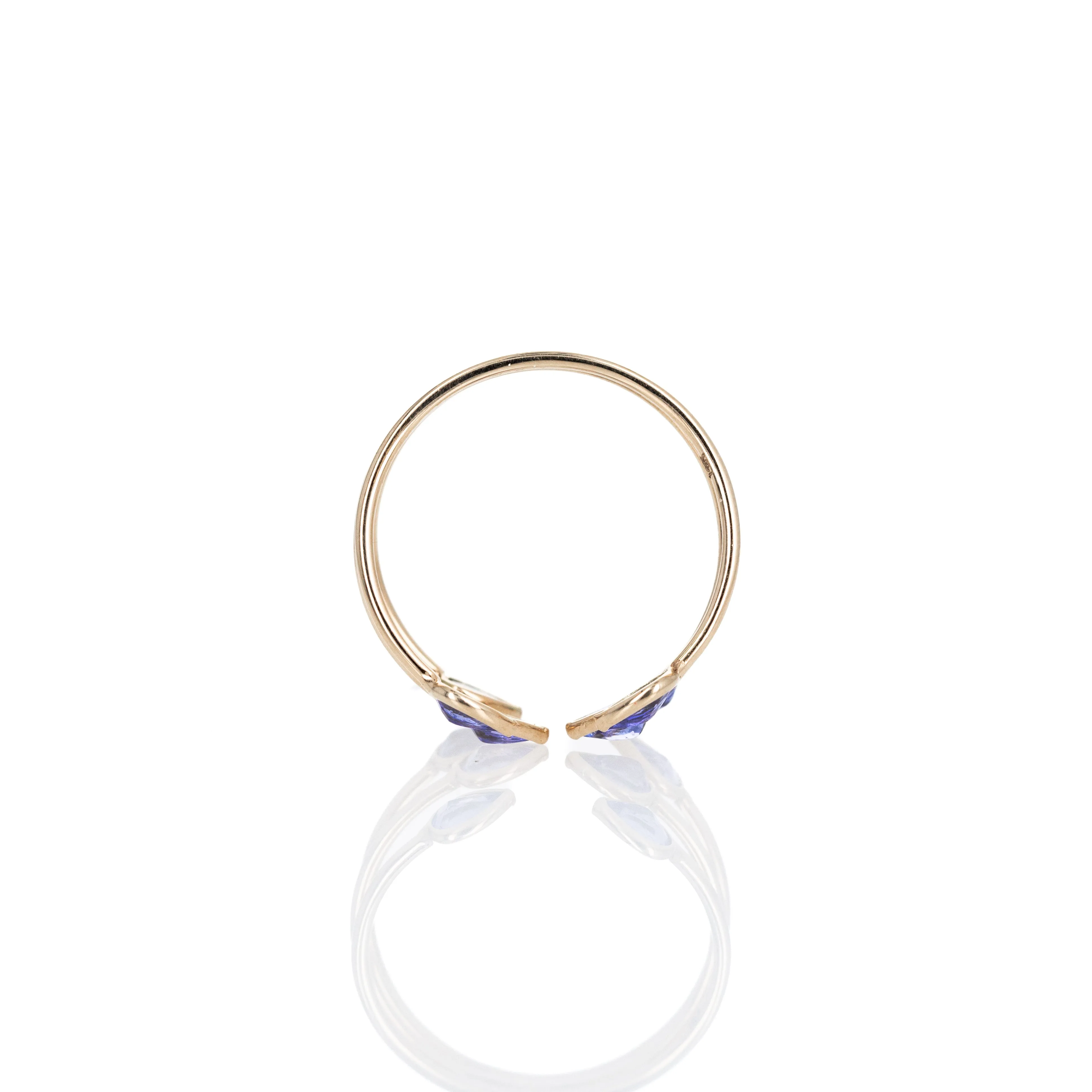 14K Yellow Gold 0.50 Carat Tanzanite Open Floral Wrap Ring