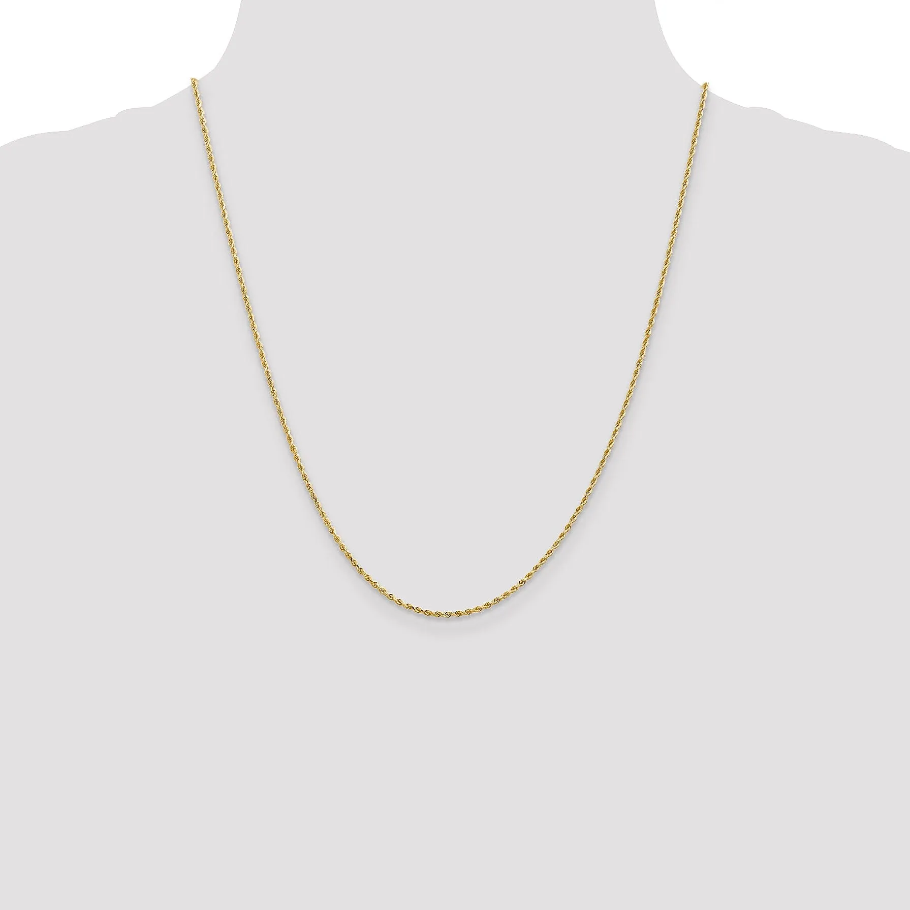 14k Yellow Gold 1.3mm D.C Rope Chain
