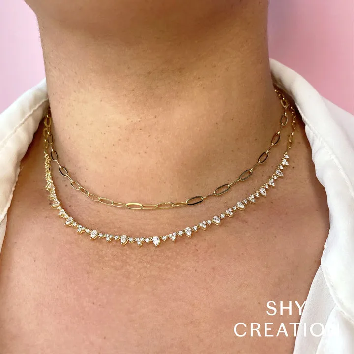 14k Yellow Gold 1.87ctw Diamond Pear Necklace - SC55023062