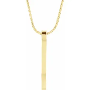 14K Yellow Gold Bar 18" Necklace