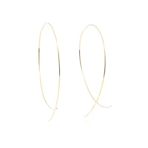 14K YELLOW GOLD BYPASS WIRE THREADER EARRINGS