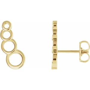 14K Yellow Gold Geometric Ear Climbers