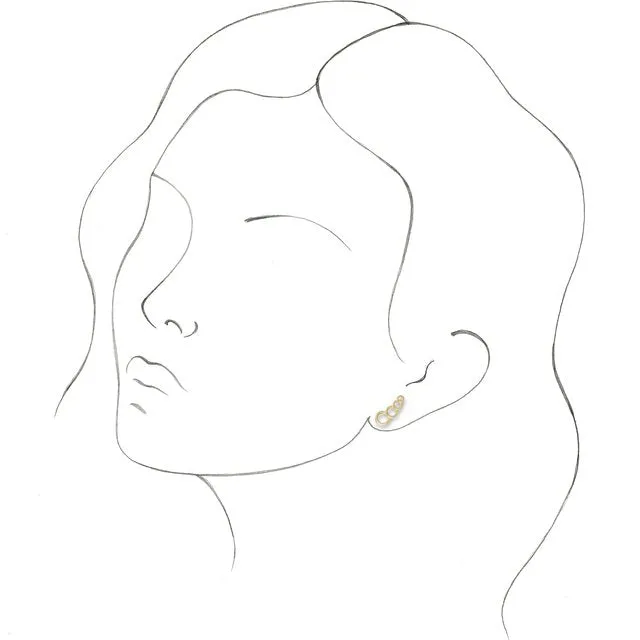 14K Yellow Gold Geometric Ear Climbers