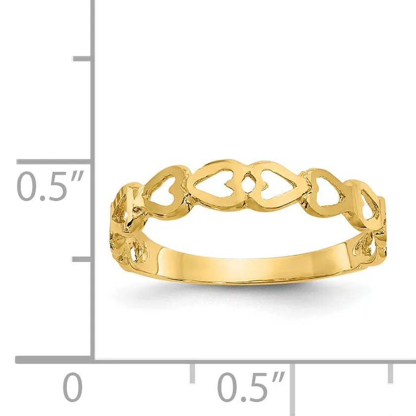 14k Yellow Gold Heart Ring