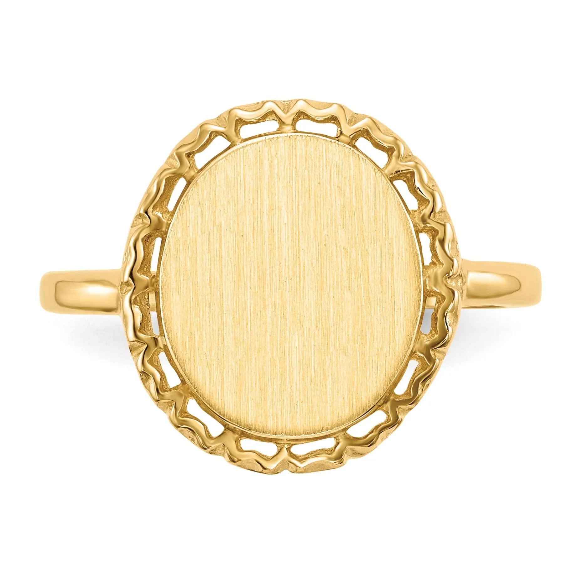 14k Yellow Gold Open Back Signet Ring