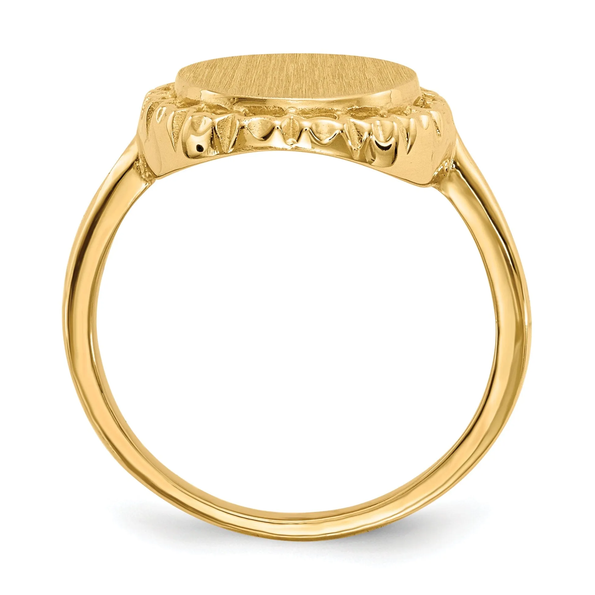 14k Yellow Gold Open Back Signet Ring