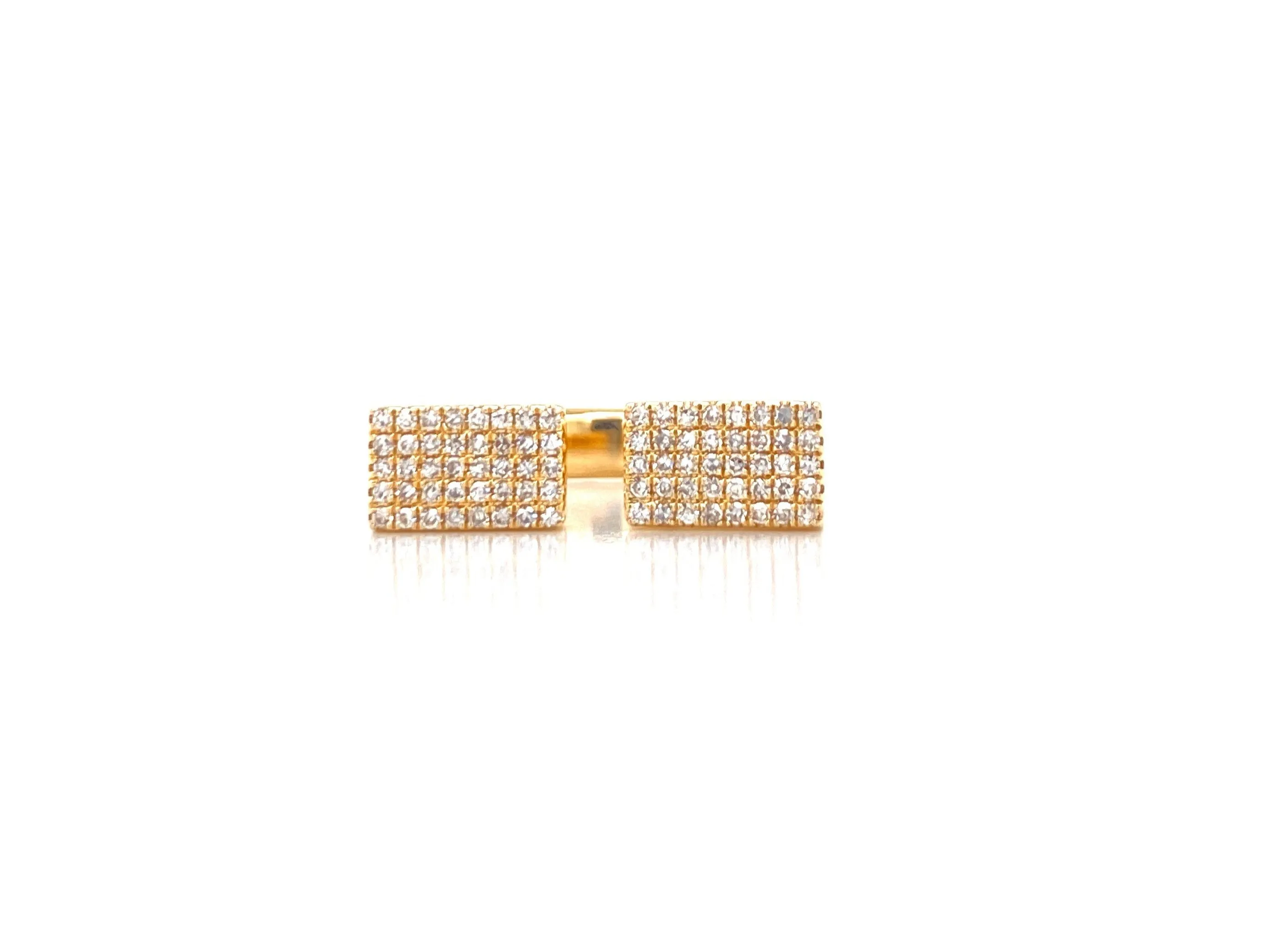14K Yellow Gold Open Double Rectangle Ring