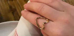 14k Yellow Gold Open Heart Ring