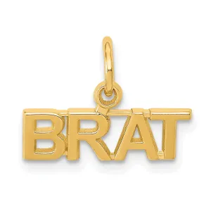 14k Yellow Gold Polished Brat Charm Pendant