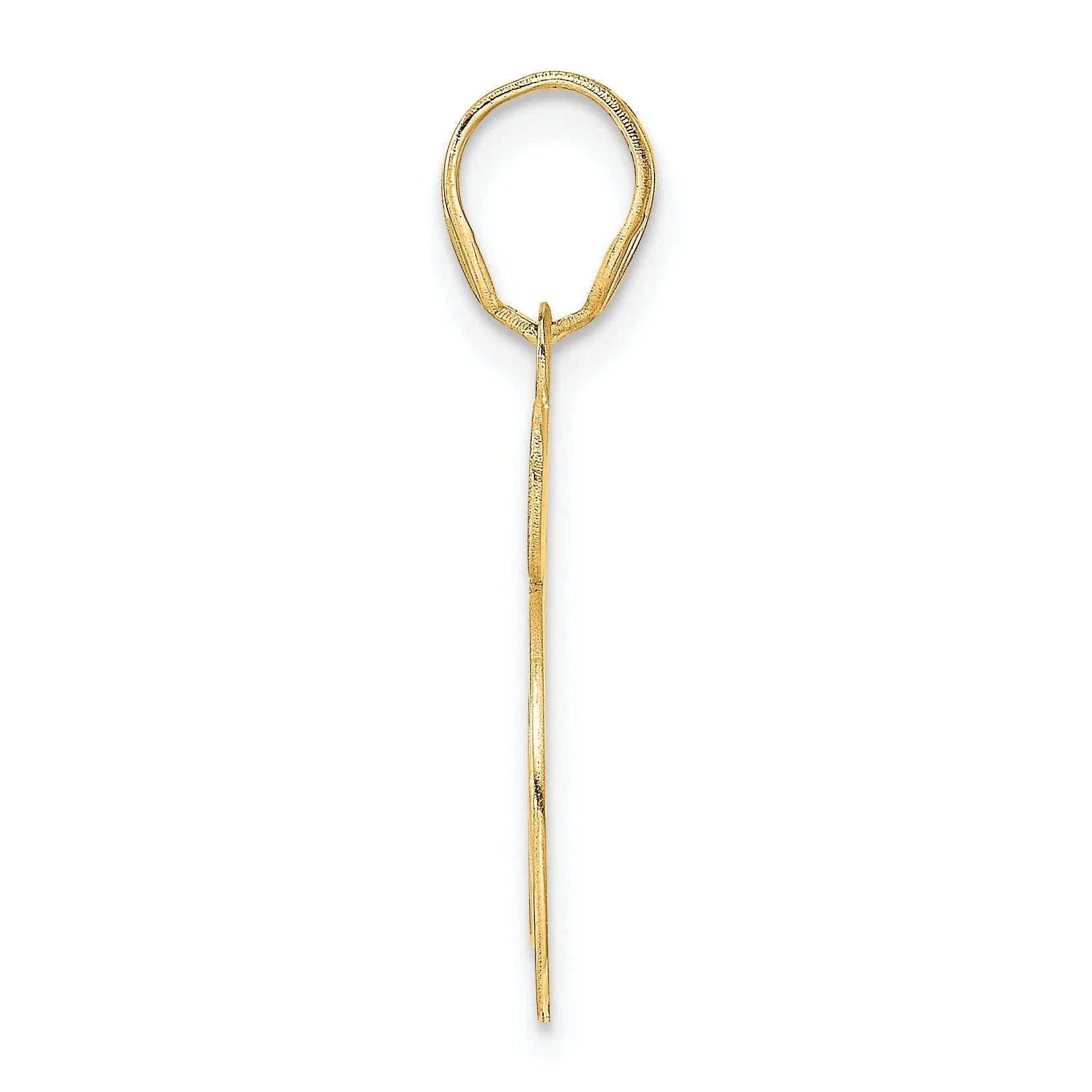 14k Yellow Gold Polished Etched Finish Number 65 Charm Pendant