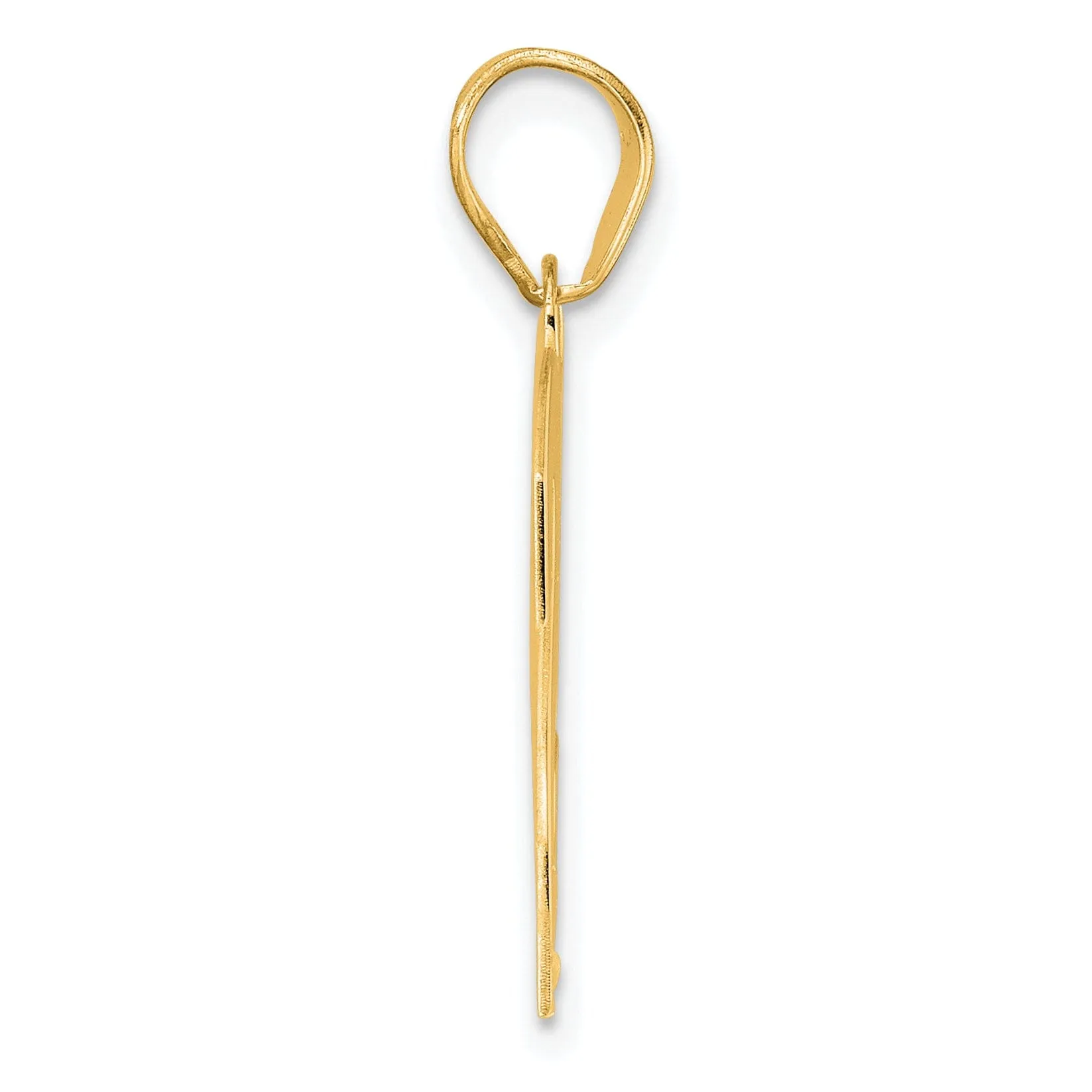 14k Yellow Gold Polished Finish Block Script Design Number 23 Charm Pendant