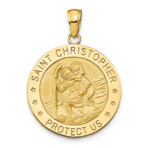 14k Yellow Gold Saint Christopher Medal Pendant