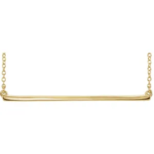 14k Yellow Gold Straight Bar 16-18" Necklace