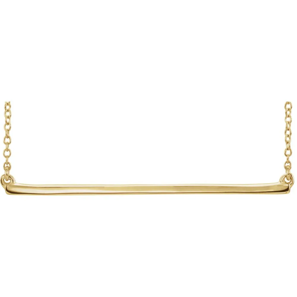 14k Yellow Gold Straight Bar 16-18" Necklace