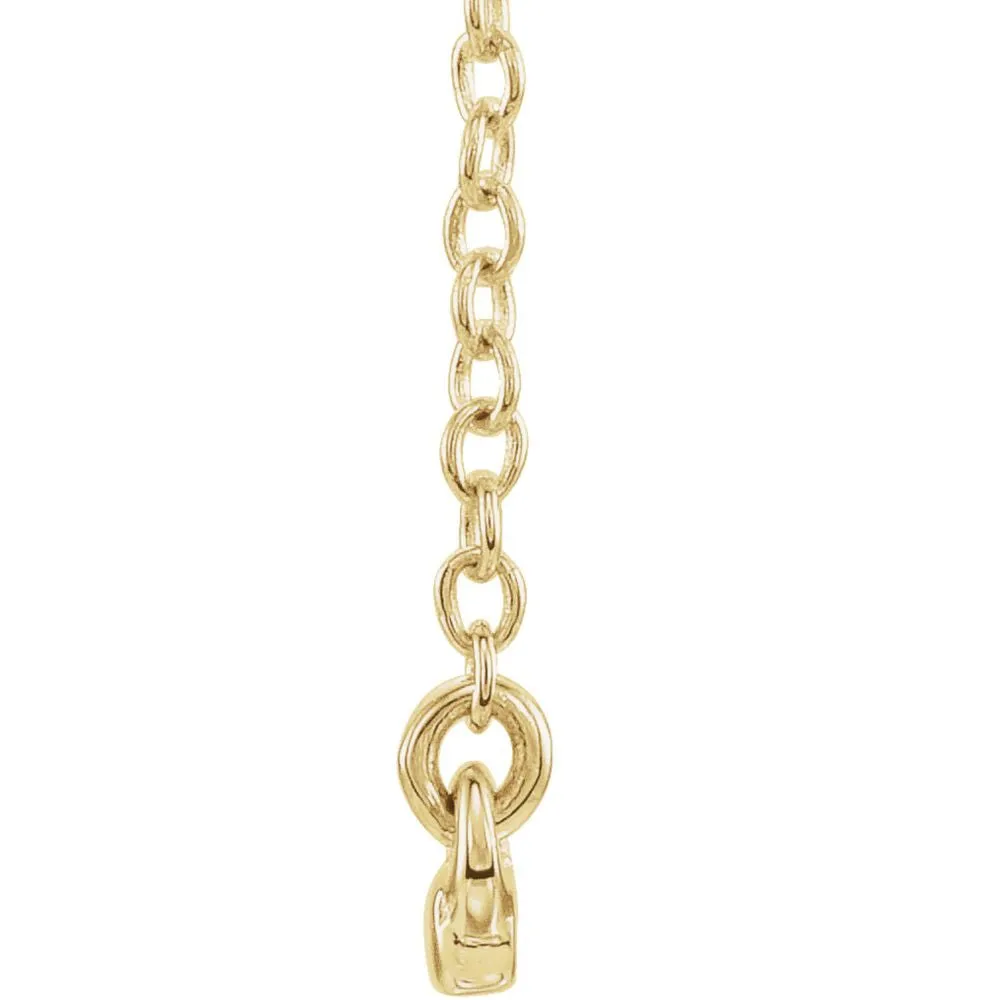 14k Yellow Gold Straight Bar 16-18" Necklace