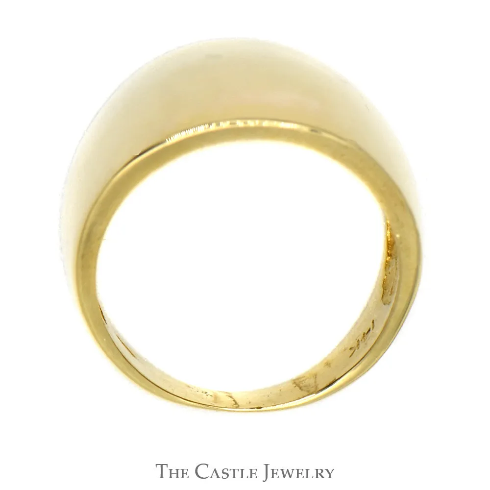 14k Yellow Gold Tapered Polished Dome Ring