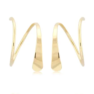 14K Yellow Gold Tapered Wire Cuff Earrings