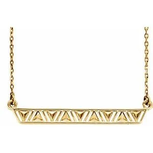 14K Yellow Triangle Bar 16-18" Necklace