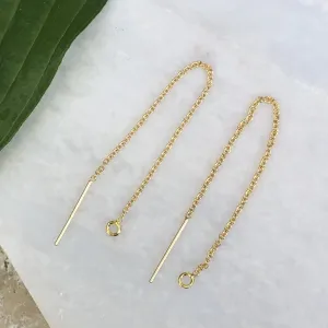 14KT Gold Filled Chain Threader Ear Wires Earrings