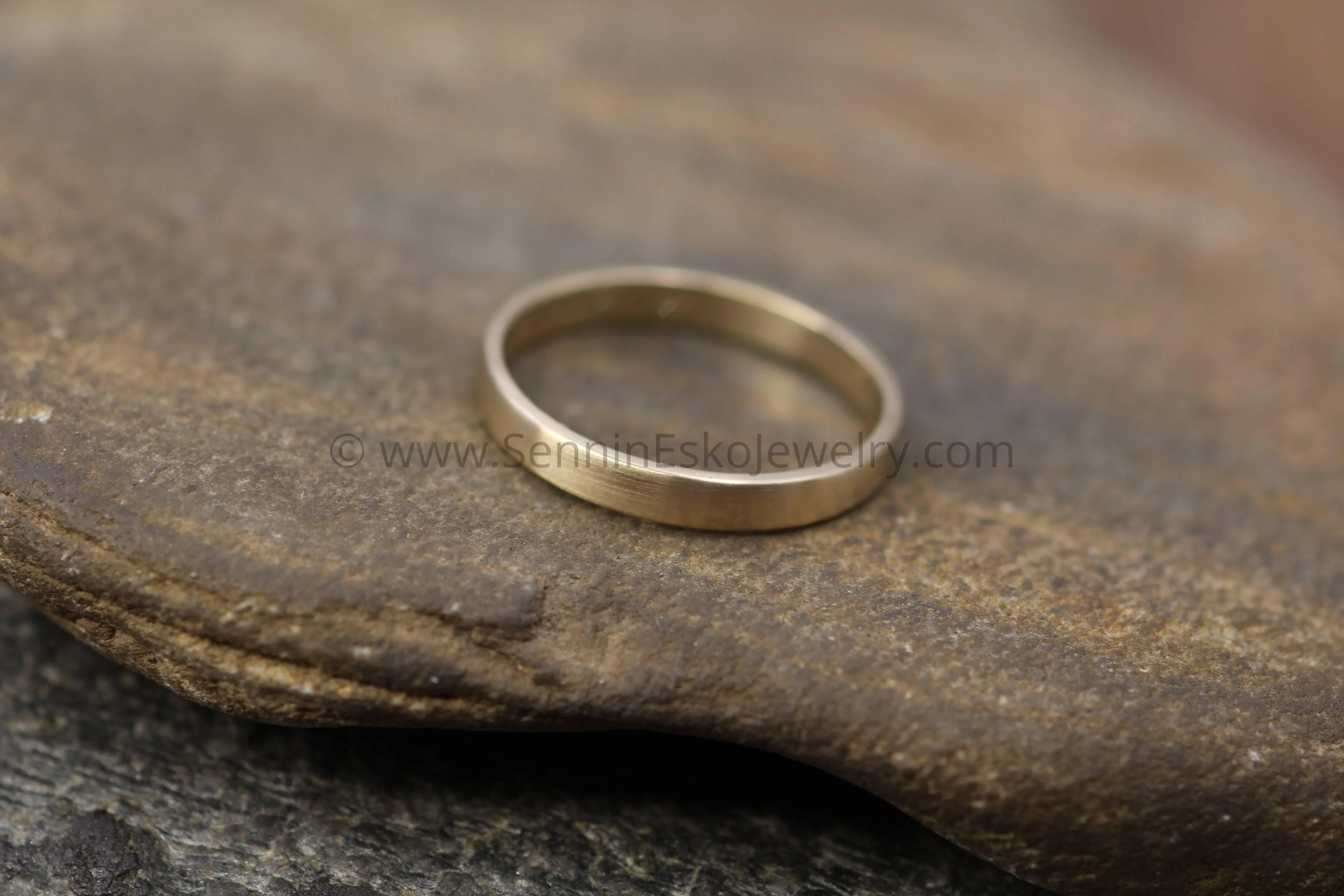 14kt Rose Gold 3x1.2mm Flat Band - Matte Finish