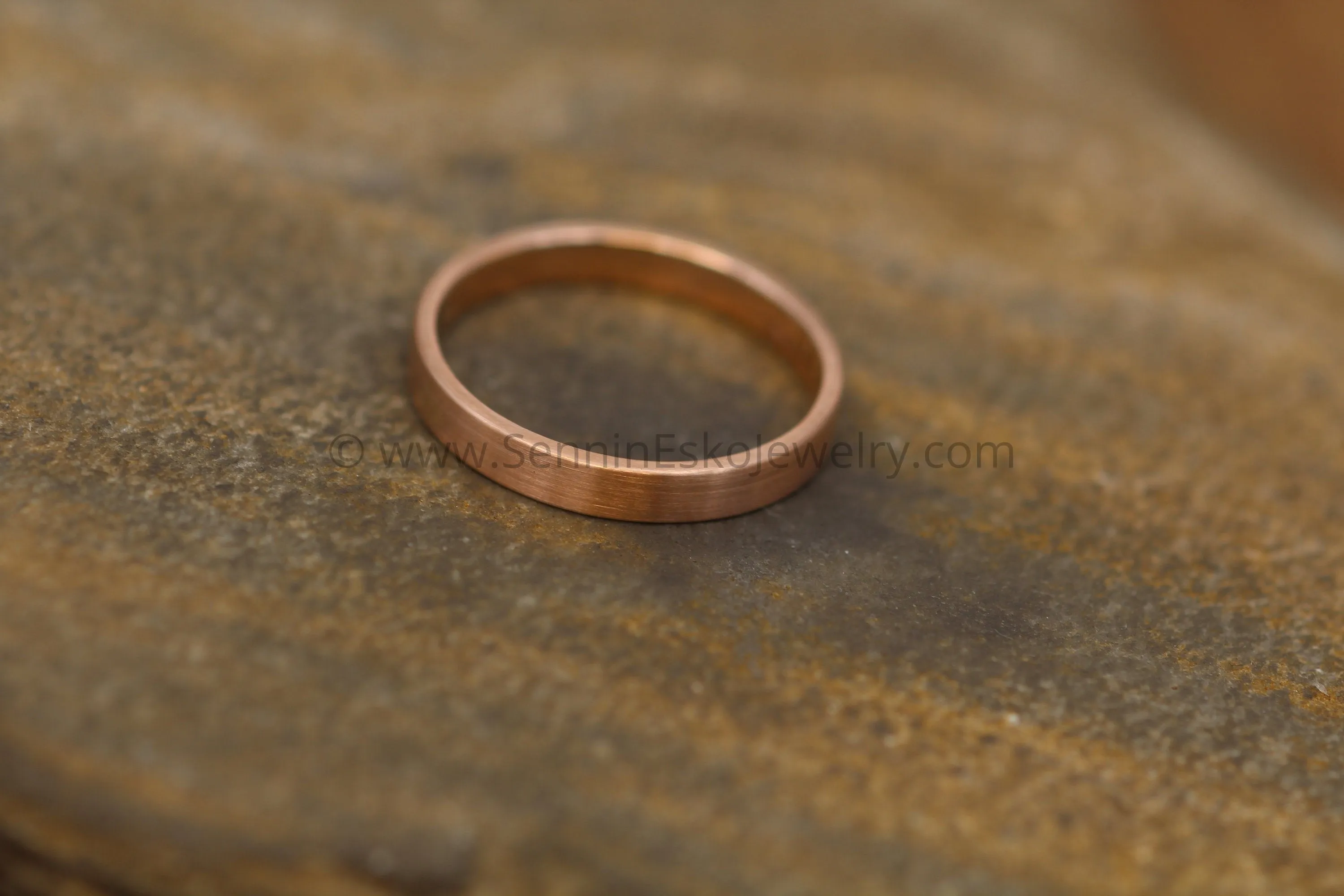 14kt Rose Gold 3x1.2mm Flat Band - Matte Finish