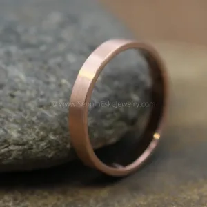 14kt Rose Gold 3x1.2mm Flat Band - Matte Finish
