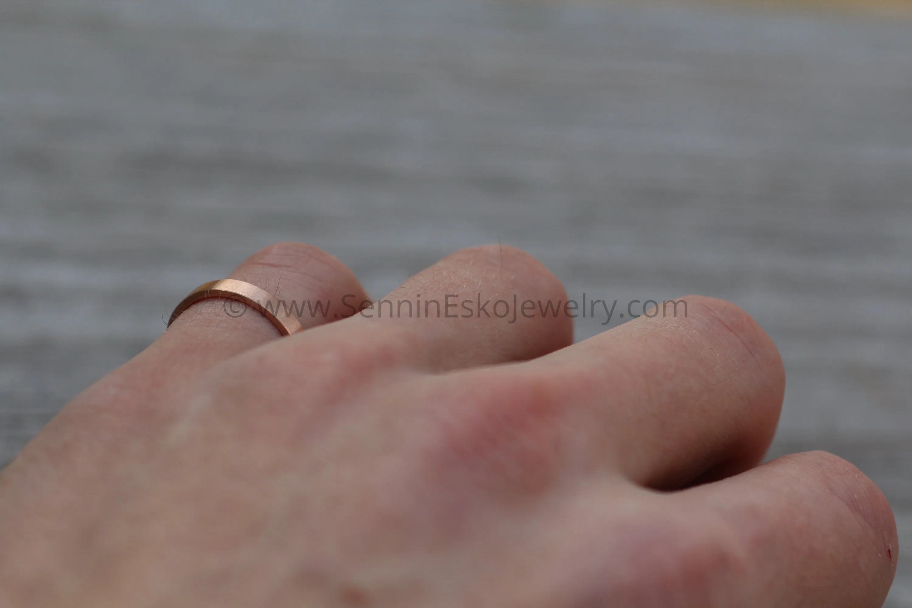14kt Rose Gold 3x1.2mm Flat Band - Matte Finish