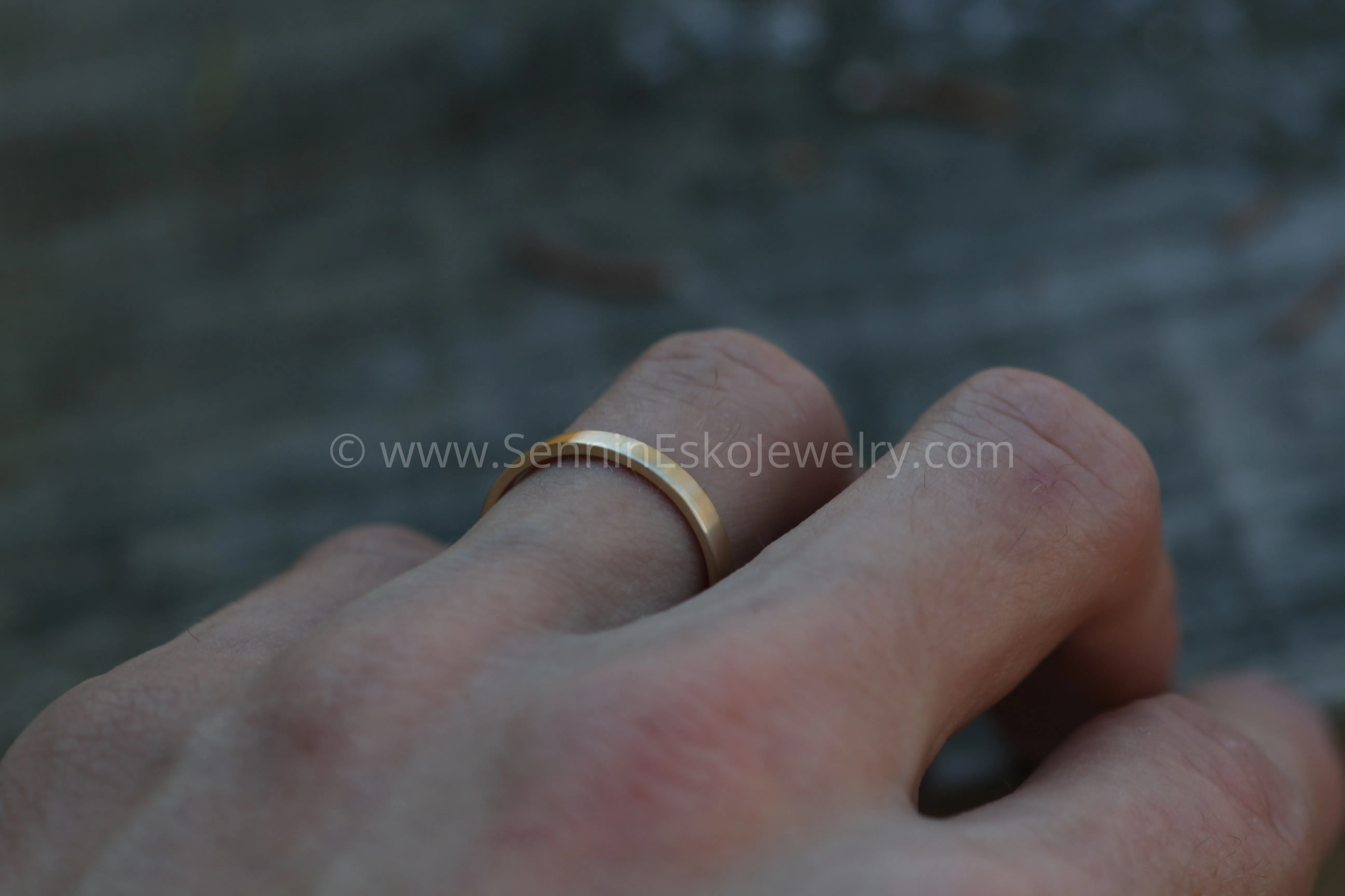 14kt Rose Gold 3x1.2mm Flat Band - Matte Finish