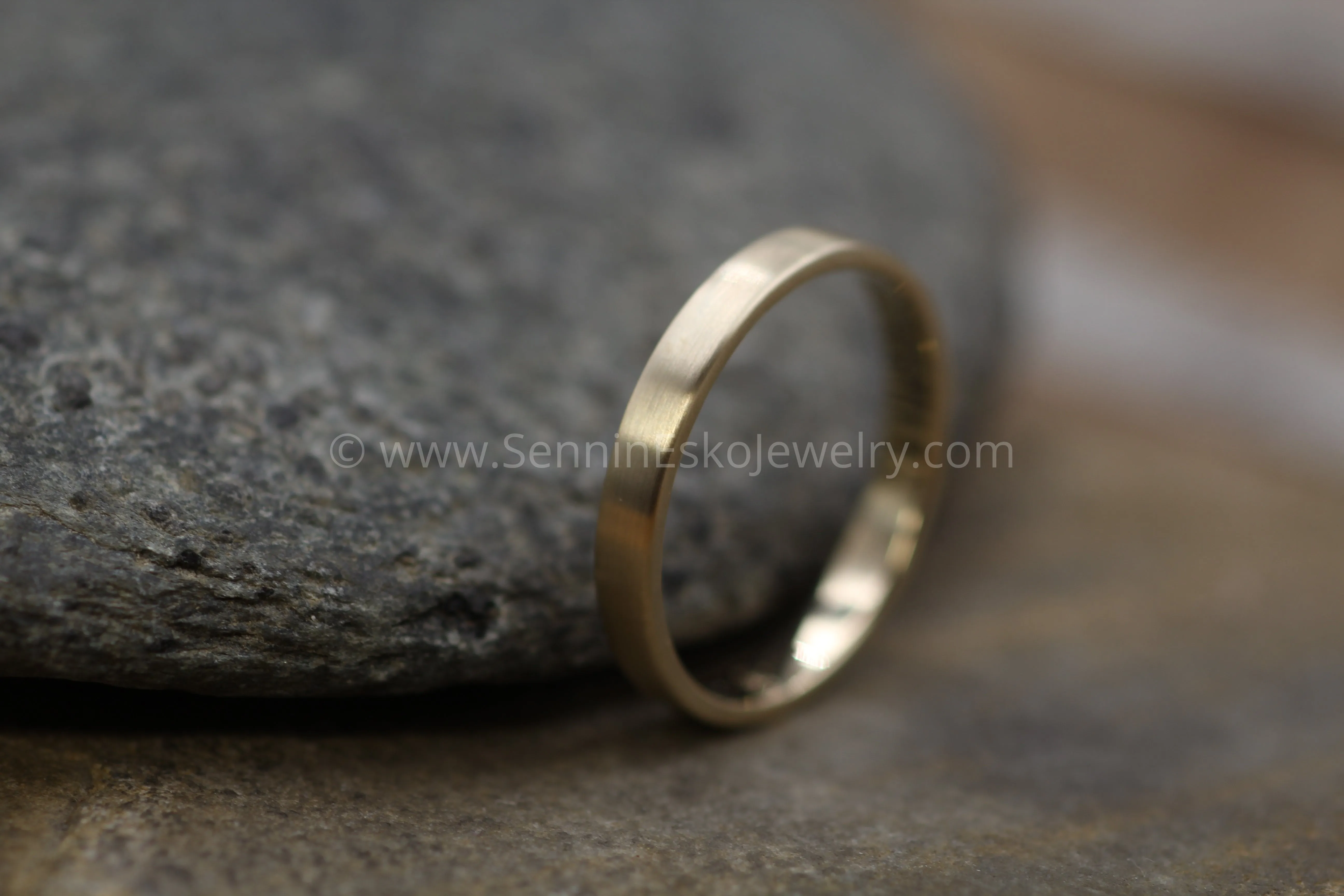 14kt Rose Gold 3x1.2mm Flat Band - Matte Finish