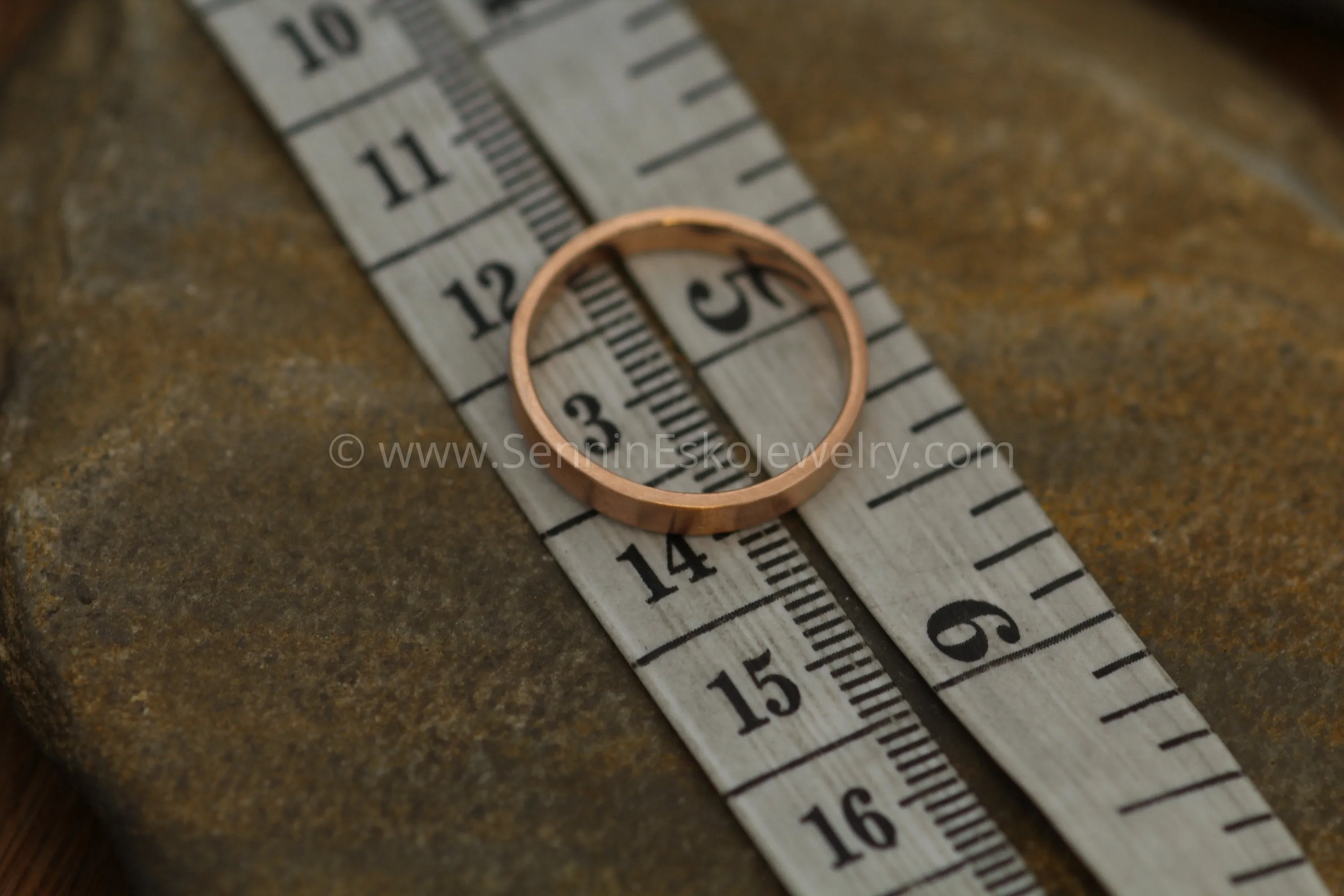 14kt Rose Gold 3x1.2mm Flat Band - Matte Finish