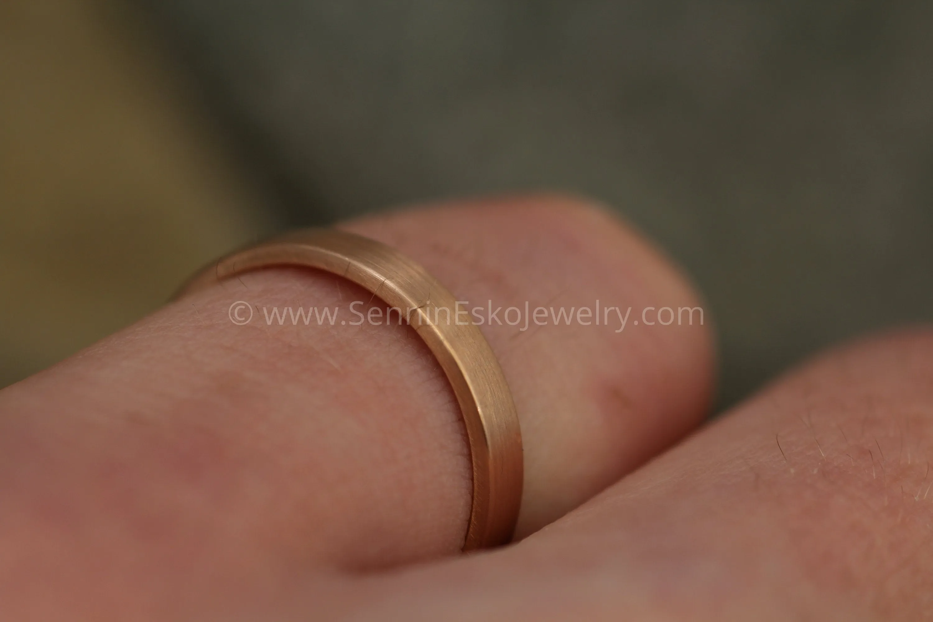 14kt Rose Gold 3x1.2mm Flat Band - Matte Finish