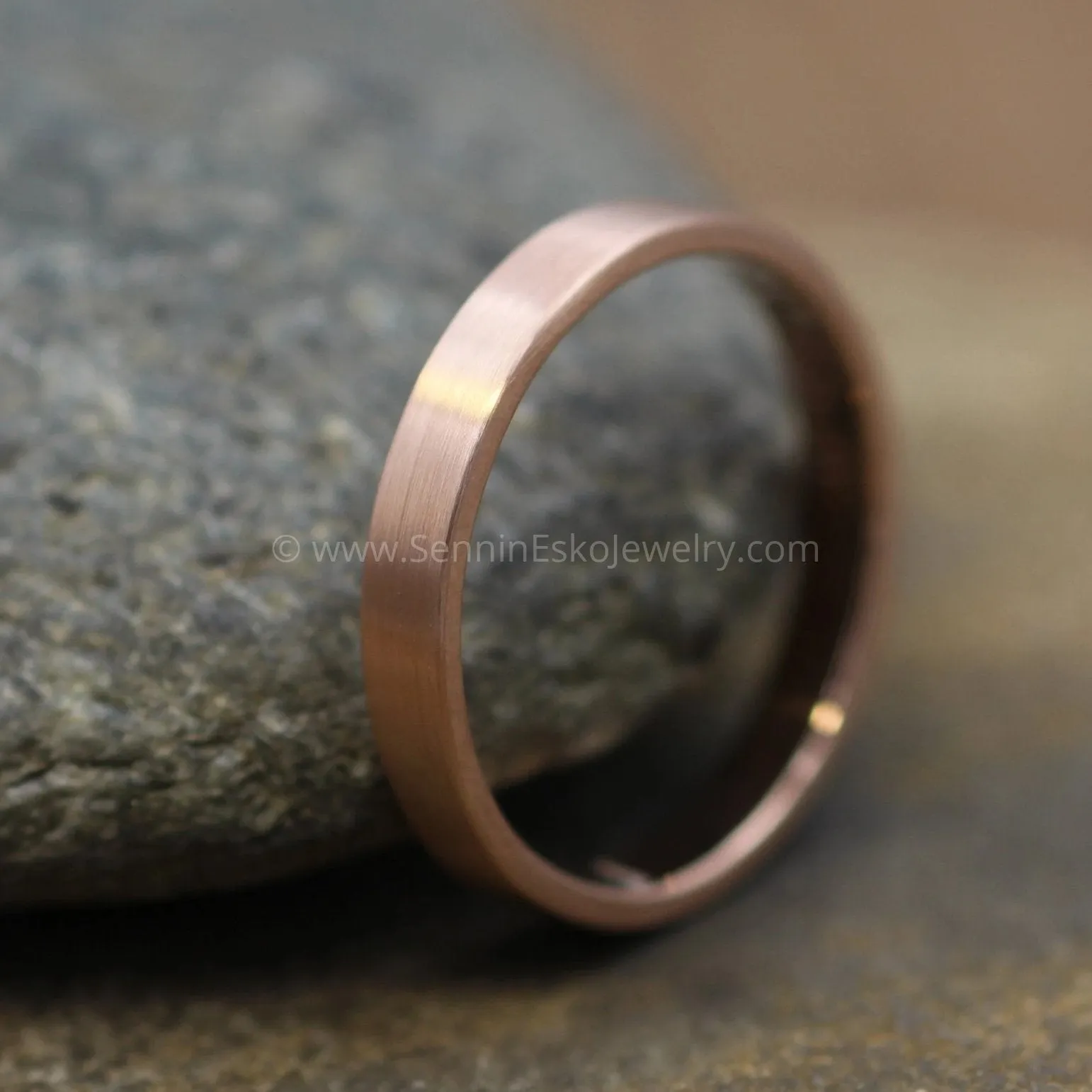 14kt Rose Gold 3x1.2mm Flat Band - Matte Finish