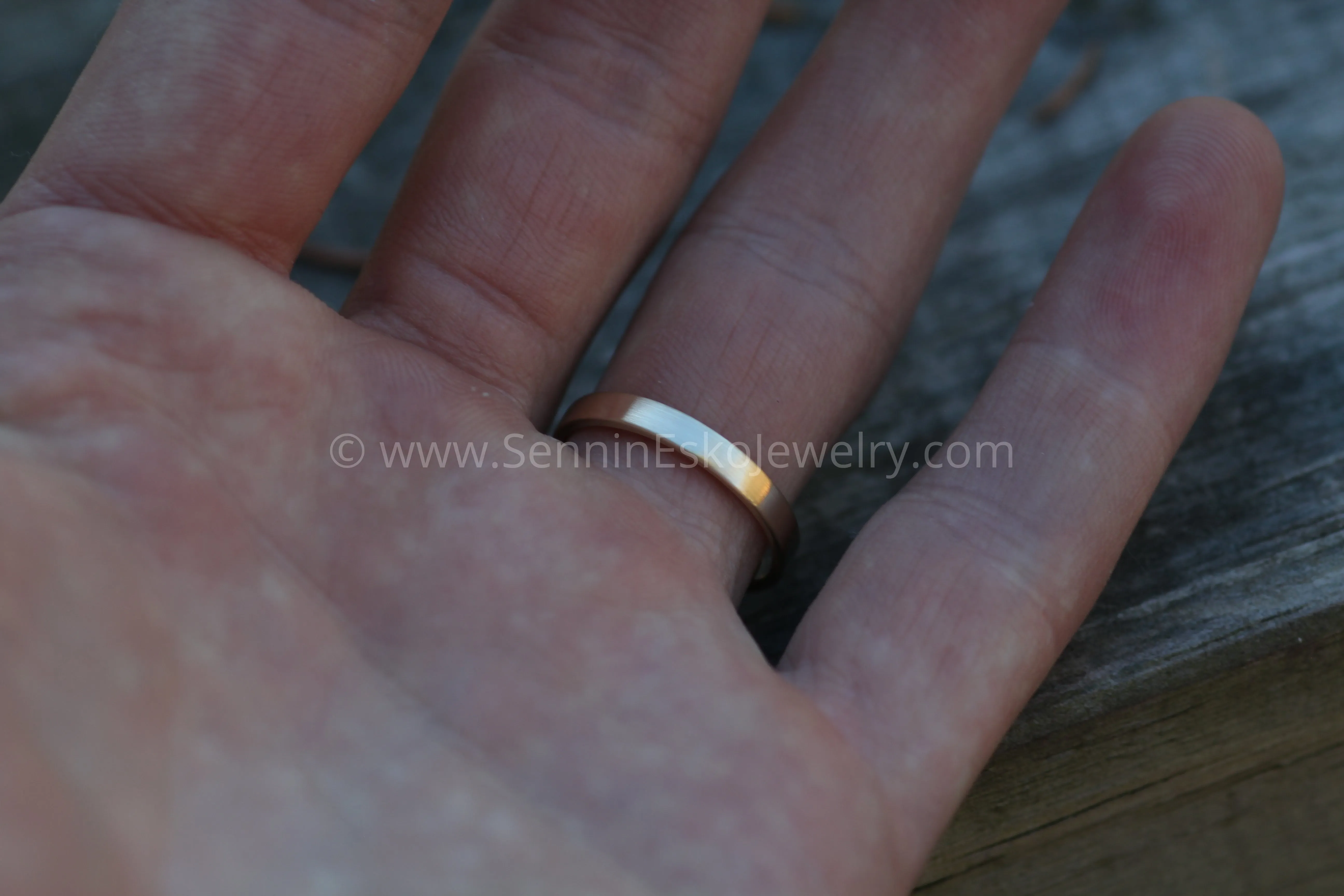 14kt Rose Gold 3x1.2mm Flat Band - Matte Finish